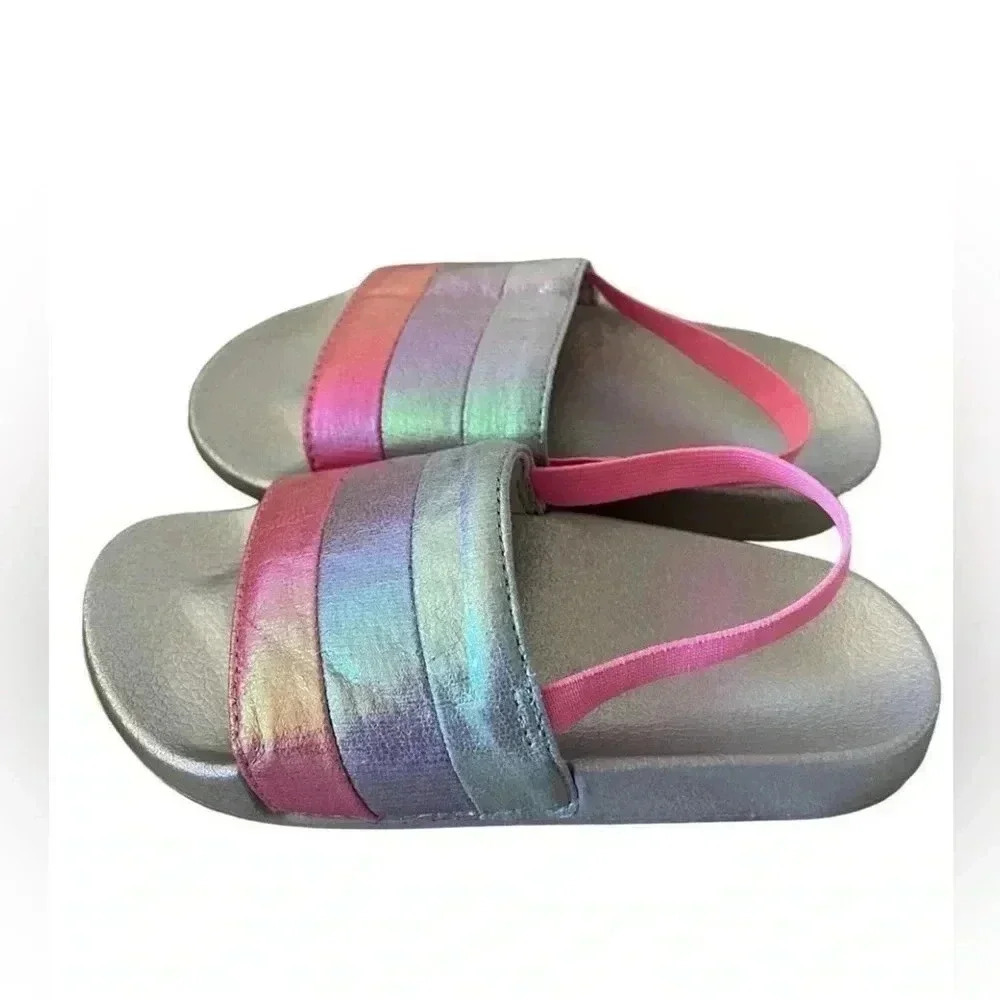 Toddler Girl Silver Pink Purple Pink Sandals SZ 10